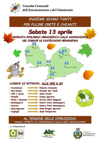 A CASTELNUOVO BERARDENGA GIORNATA ECOLOGICA DI RACCOLTA RIFIUTI