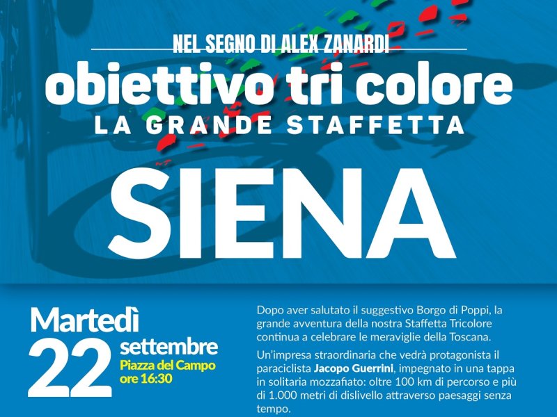 "OBIETTIVO TRICOLORE" FA TAPPA A SIENA